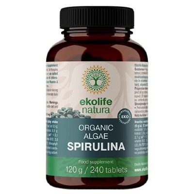 Ekologiczna Spirulina 500mg 240 tabletek Ekolife Natura